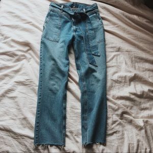 A&F Mom Jean with Tie Belt